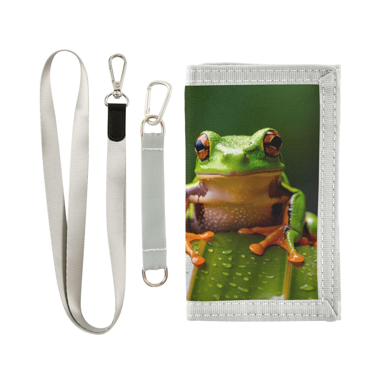 ALAZA Kids Wallets for Boys Girls Toddler Trifold Wallet Children Small Frog 2 with Zipper Coin Pocket