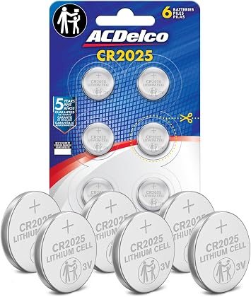 مجموعة بطاريات Powermax ACDelco CR2025 ذات 6 قطع، وأزرار ليثيوم 3 فولت للساعات والأجهزة الإلكترونية الصغيرة، ومدة صلاحية 5 سنوات