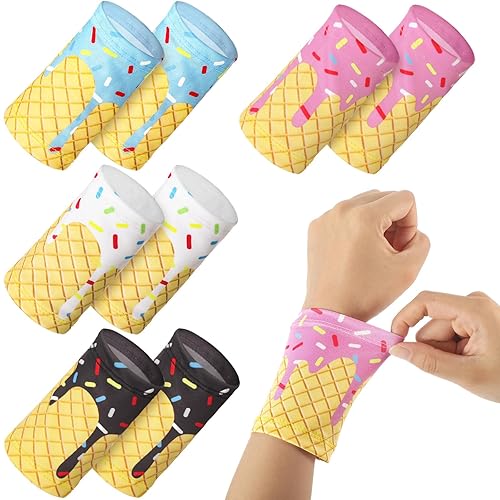 Cutecrop Baseball Ice Cream Themed Drip Wristbands Sports Cooling Non
