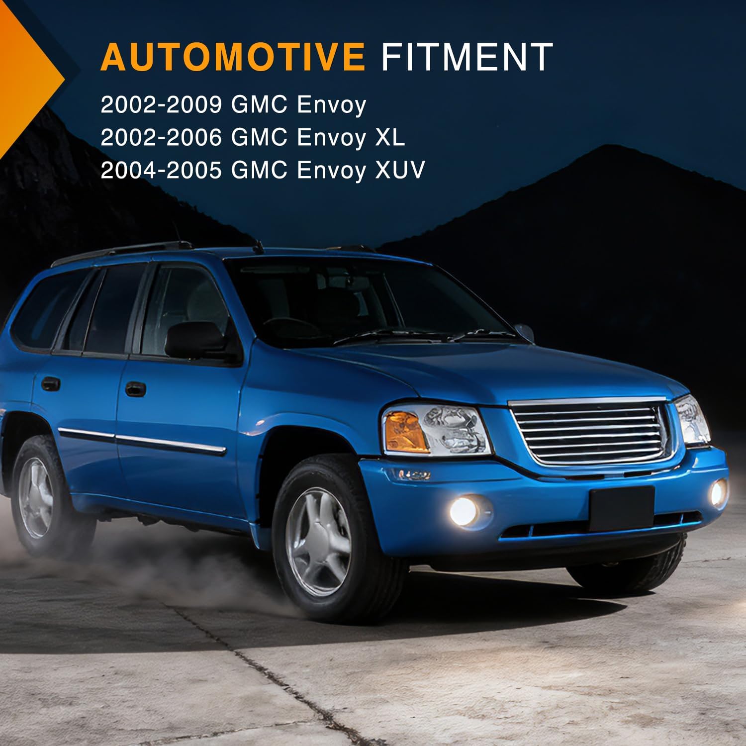Nilight Fog Lights Assembly Compatible with 2002 2003 2004 2005 2006 2007 2008 2009 GMC Envoy Foglight Replacement w/880 12V 27W Bulbs Clear Lens