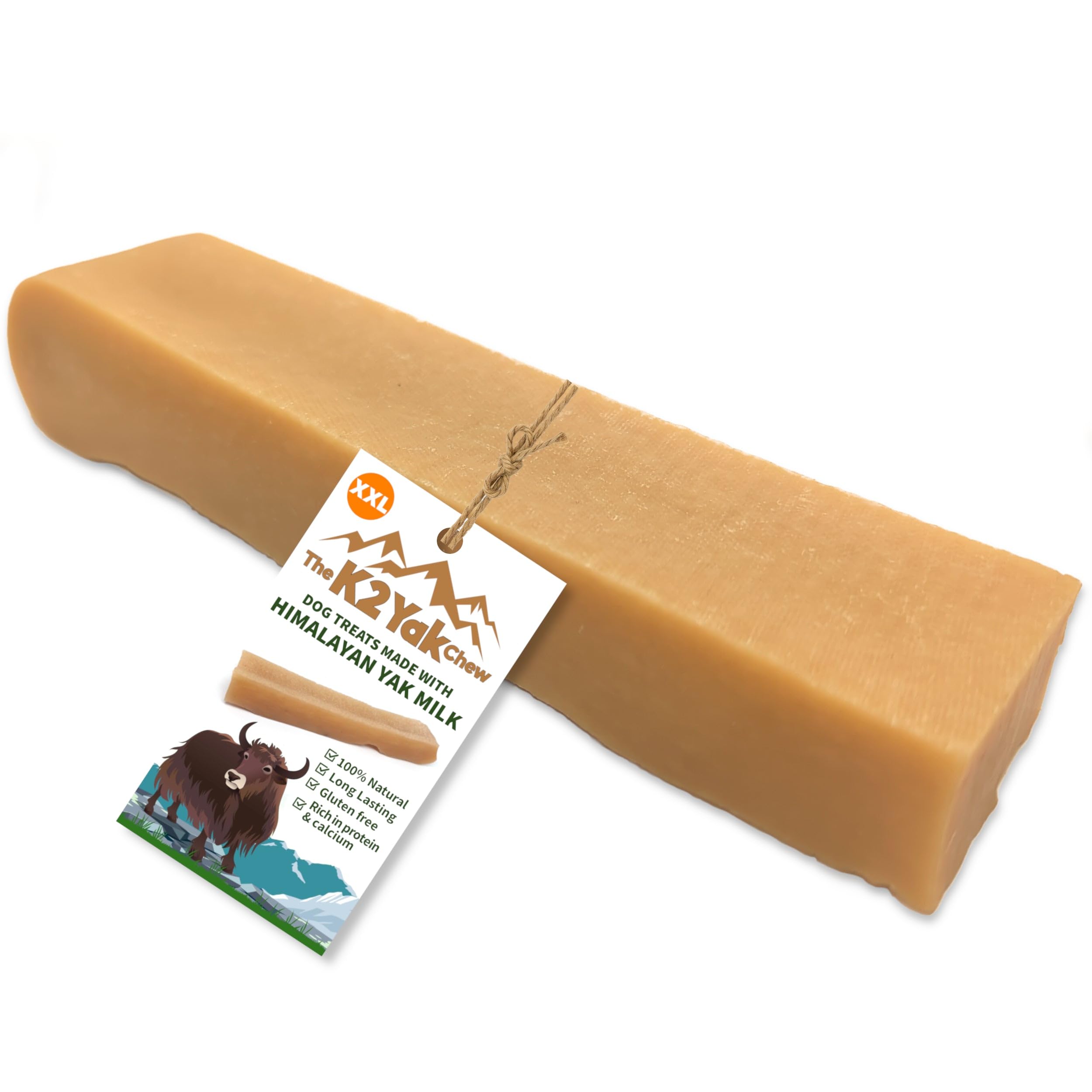 K2 Yak Chews Original Himalayan Dog Treat – Natural Yak Milk Chew, Extra Durable Long Lasting XXL JUMBO Dental Stick for Giant Breeds & Power Chewers, Vegetarian (200–250g, Pack of 1)