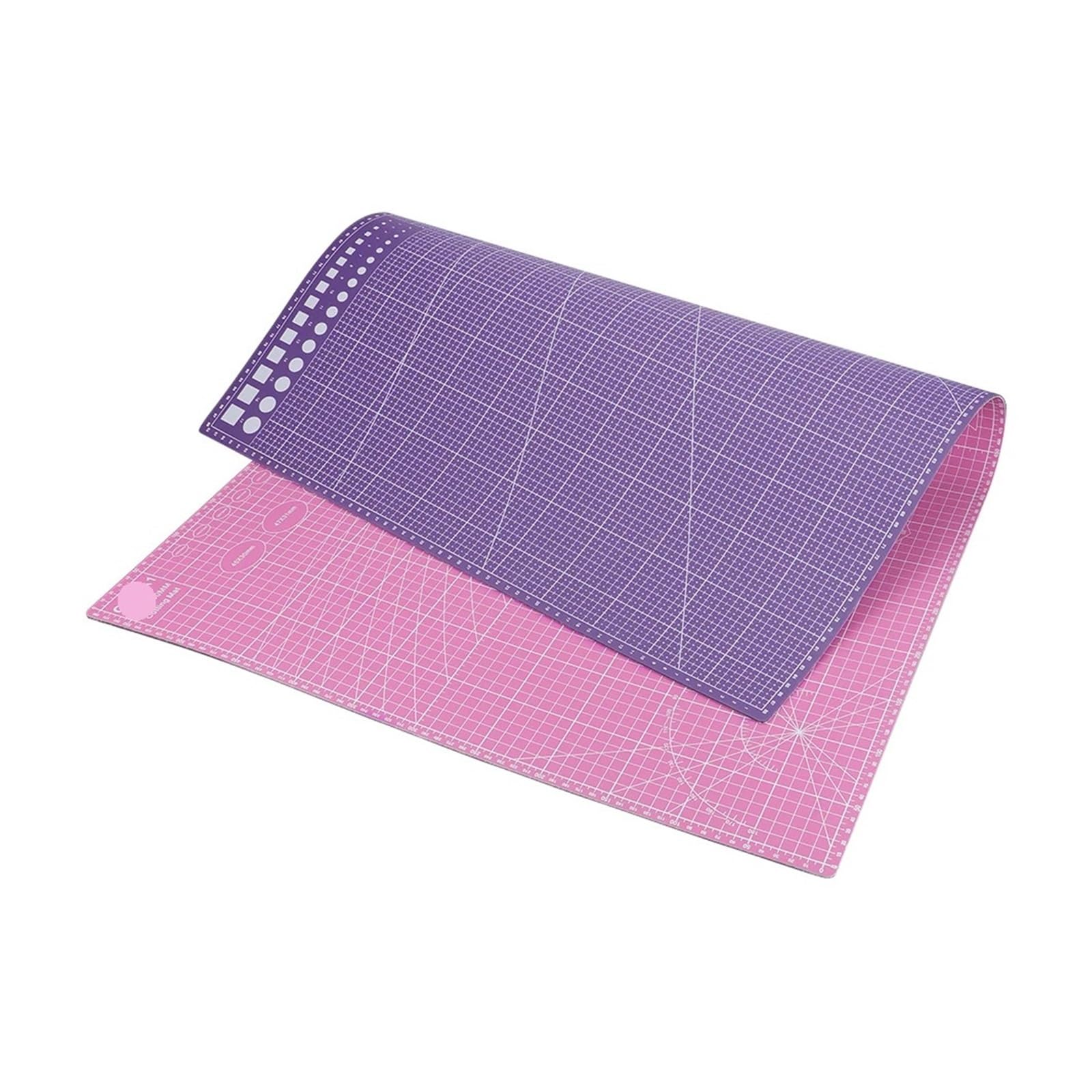 Costura Autoregenerativa Tapete de corte de PVC autocurativo de doble cara, A1 (púrpura + rosa), Ideal for corte de cuero, tallado, manualidades de papel y arcilla, 1 ud.
