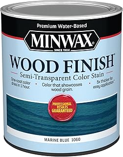 Wood Finish® Water-Based Semi-Transparent Color Stain, Marine Blue, 1 Quart