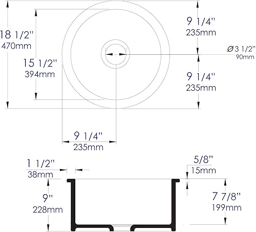 Miniatura 5 de ALFI brand ABF1818R-BM - Fregadero de cocina, color negro mate