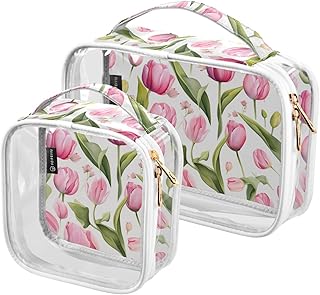2 bolsas de cosméticos de flores de tulipán r...