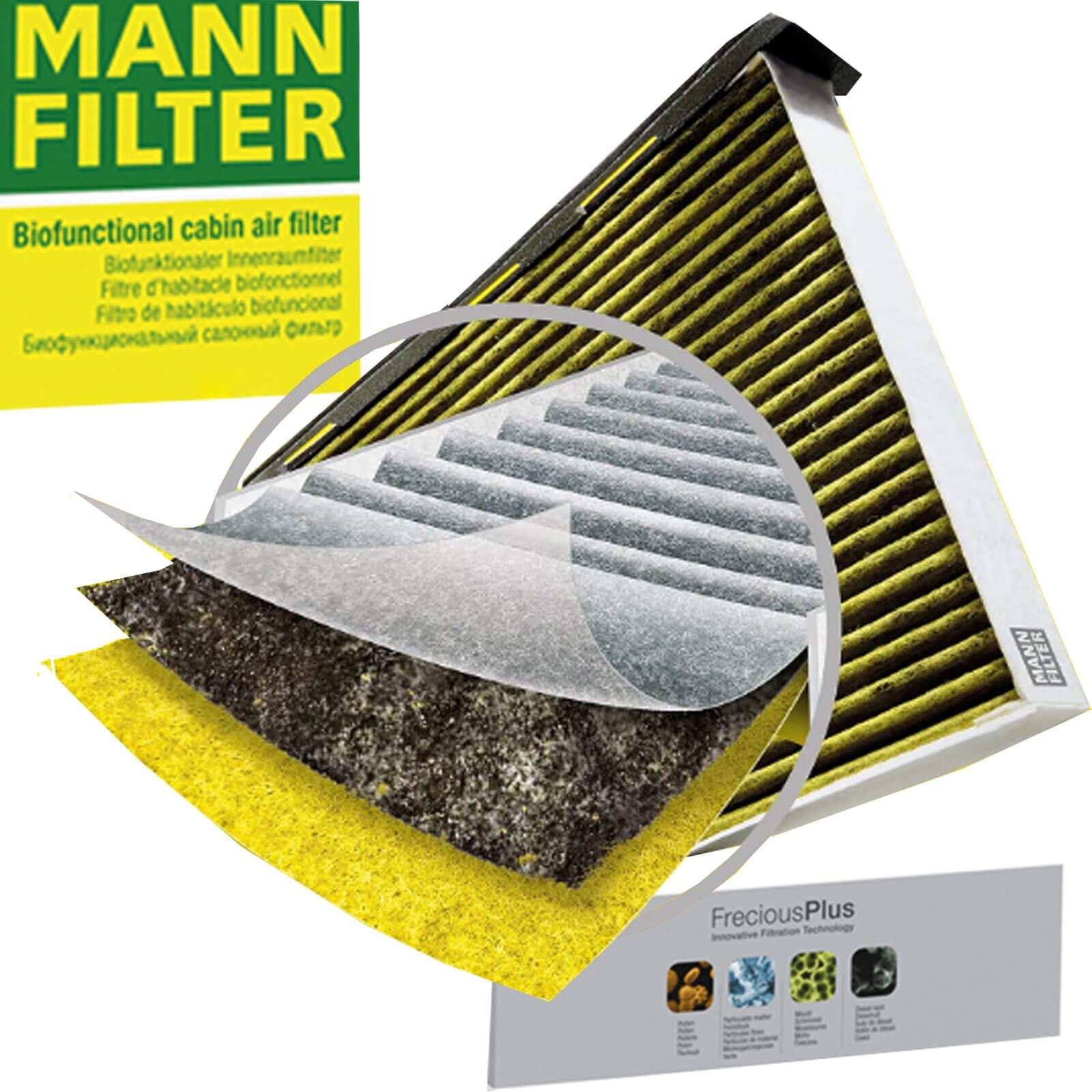 Mann Inspektionspaket | FP26010+C15008+HU7008Z+WK823/2+588.670.001+MN1801 passend für A1 8X Polo 6R Roomster/ 1.6 Tdi