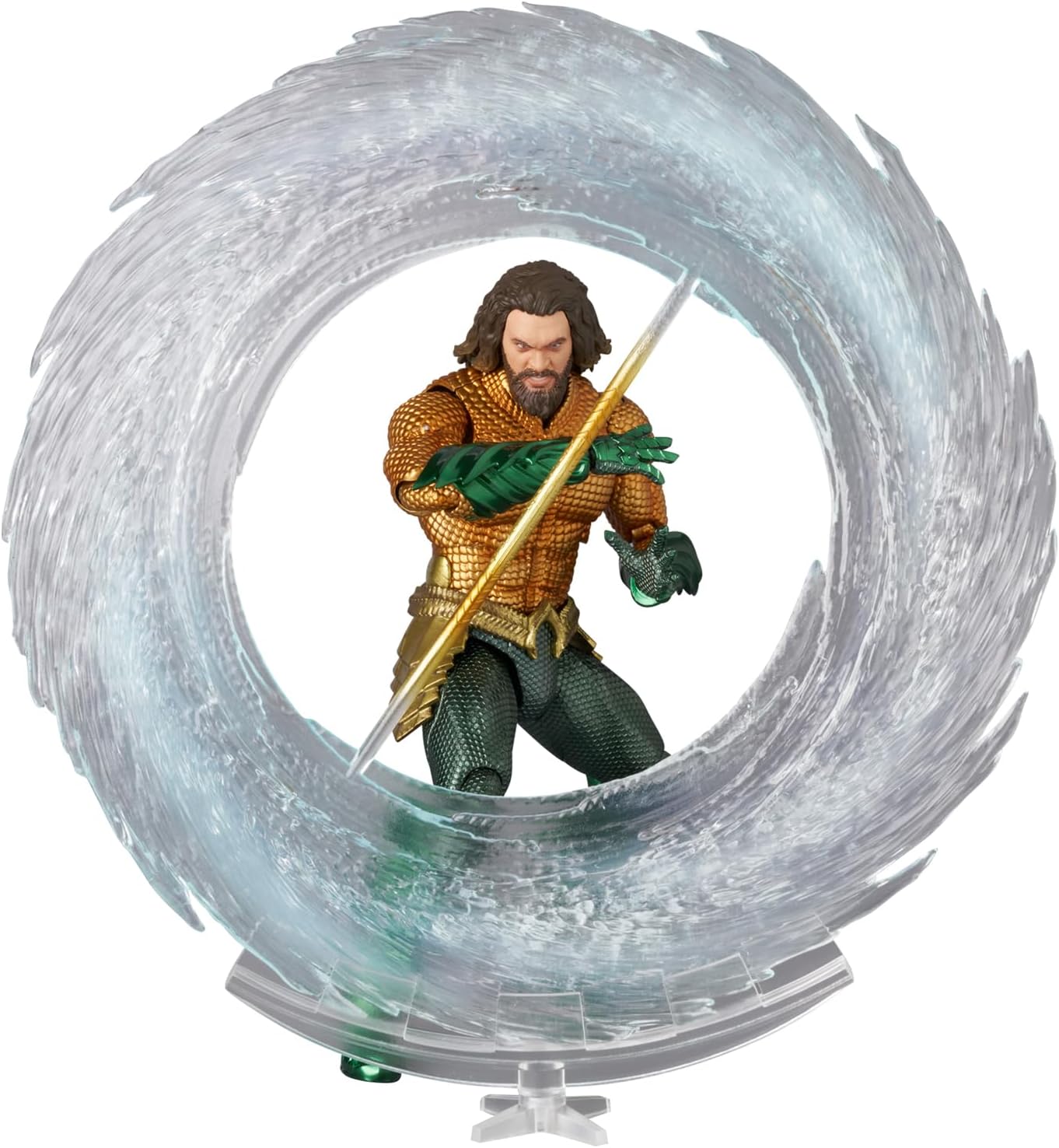 Medicom Toy MAFEX No. 267 Aquaman and The Lost Kingdom Aquaman (Gold & Green Suit), Total Height Approx. 6.3 inches (160 mm), Non-Scale, Painted Action Figure