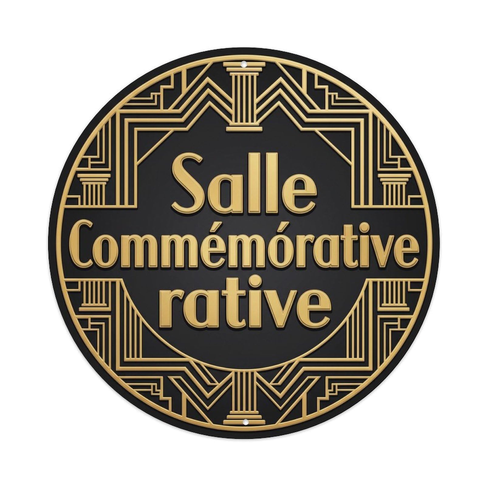 Vintage Salle Commémorative Text Column Metal Tin Sign
