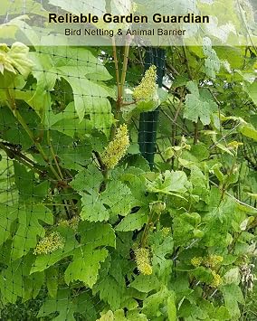 KLEWEE Bird Netting, 7.5x25 FT Heavy Plastic Duty Garden Netting Deer Fence