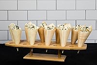 Vista 4 de PacknWood 210SBAM20 - Soporte de bambú para cono de alimentos y soporte de bambú para exhibición Temaki, soporte de cono de bambú biodegradable