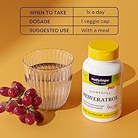 Vista 4 de Healthy Origins Resveratrol (Trans-Resveratrol), 300 mg - Suplementos nutricionales de resveratrol europeos - Suplemento antioxidante vegano, sin