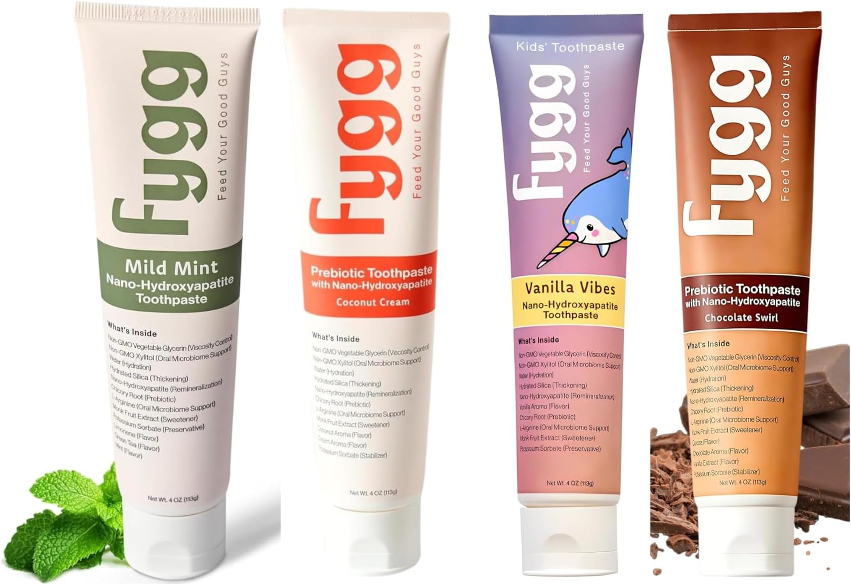 Fluoride Free Toothpaste | Dentist Recommended | 4 Pack