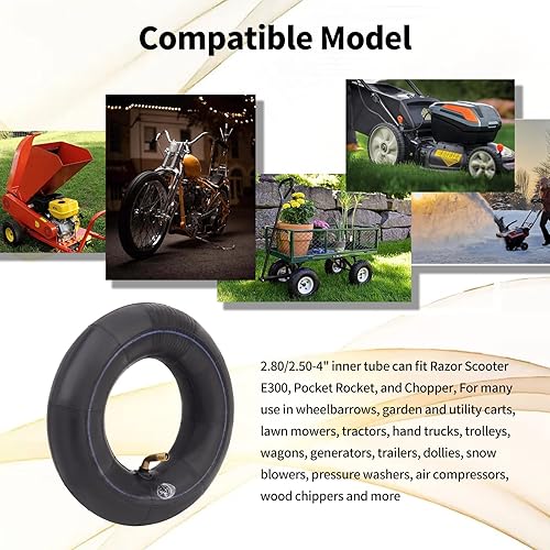 Miniatura 5 de TIANYAN 2 piezas 2.802.50-4 tubo interior de repuesto para camiones de mano, carrito utilitario, cortacésped, carretillas, muñecas, scooters,