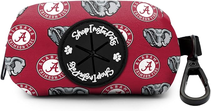 Alabama Crimson Tide Custom Handmade Adjustable Nylon Collars and Leashes Poop Bag Holder