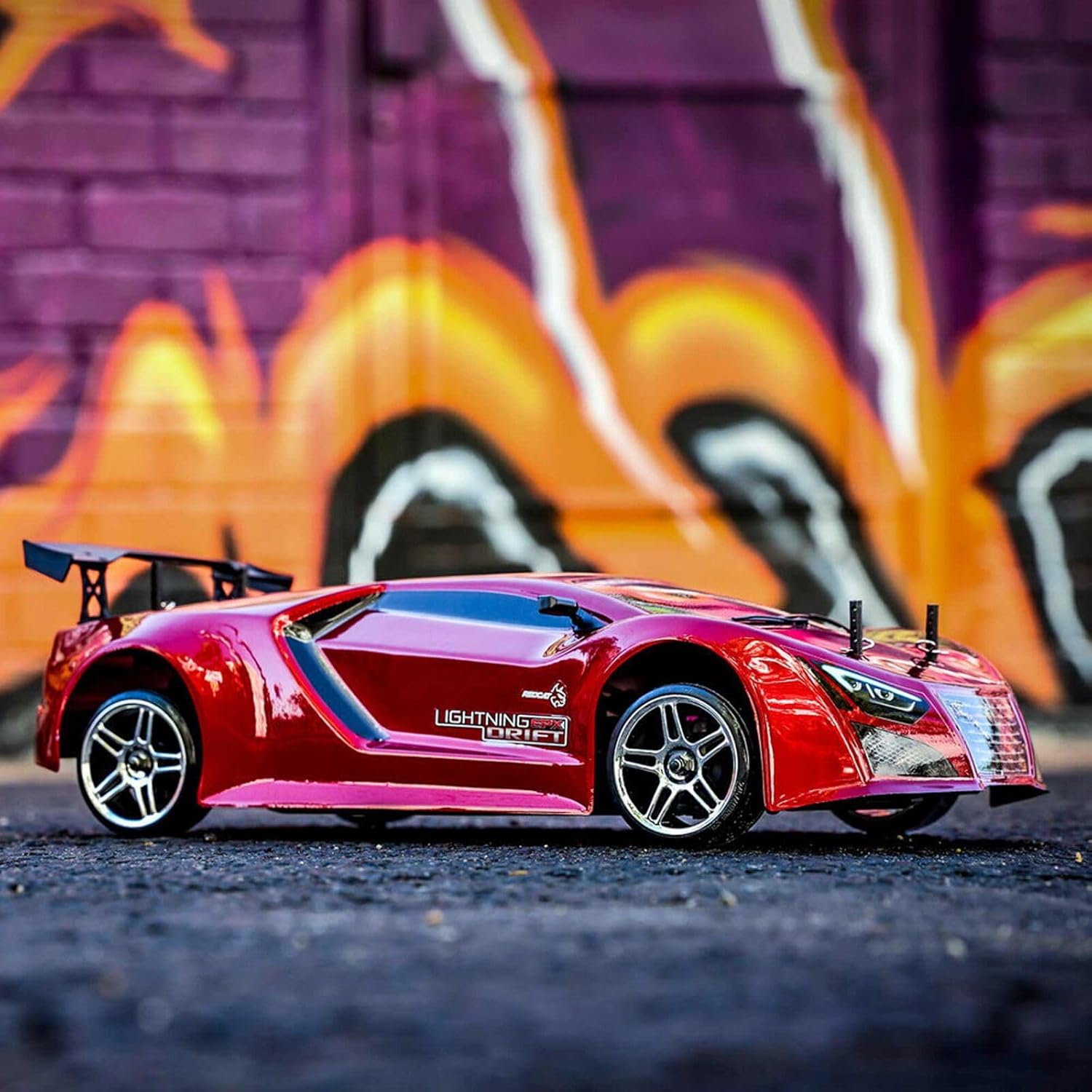 Redcat Racing Lightning EPX RC Drift Car 1/10 Scale 4WD with 2.4GHz Radio, 19T Brushed Motor, Tunable Suspension, Remote Control Car with Battery and Charger - Metallic Red