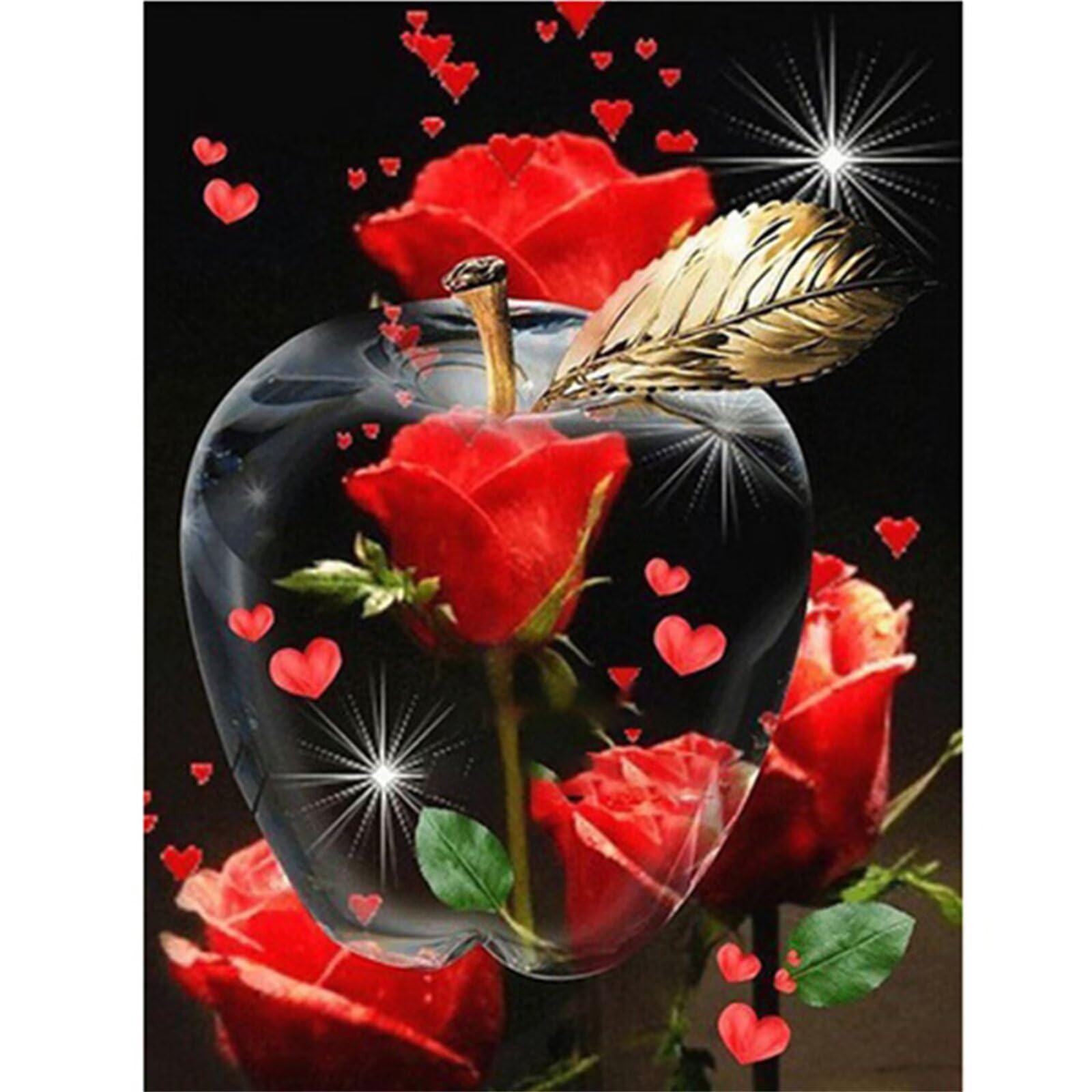 Peinture Diamant Rose 5D pour créer une décoration murale d'intérieur salon 60x90cm