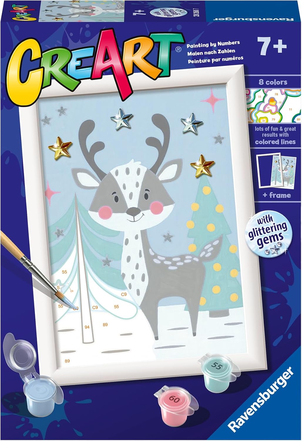 Ravensburger CreArt Cute Deer Paint by Numbers Kit for Kids - 20260 - Painting Arts and Crafts for Ages 7 and Up