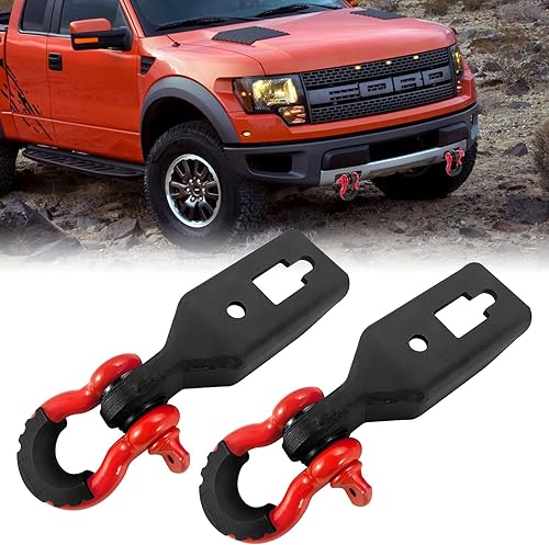 Miniatura 1 de Kit de montaje de grillete de gancho de remolque delantero F150 compatible con Ford F-150 2009-2023 con grilletes de anillo D de 34 pulgadas