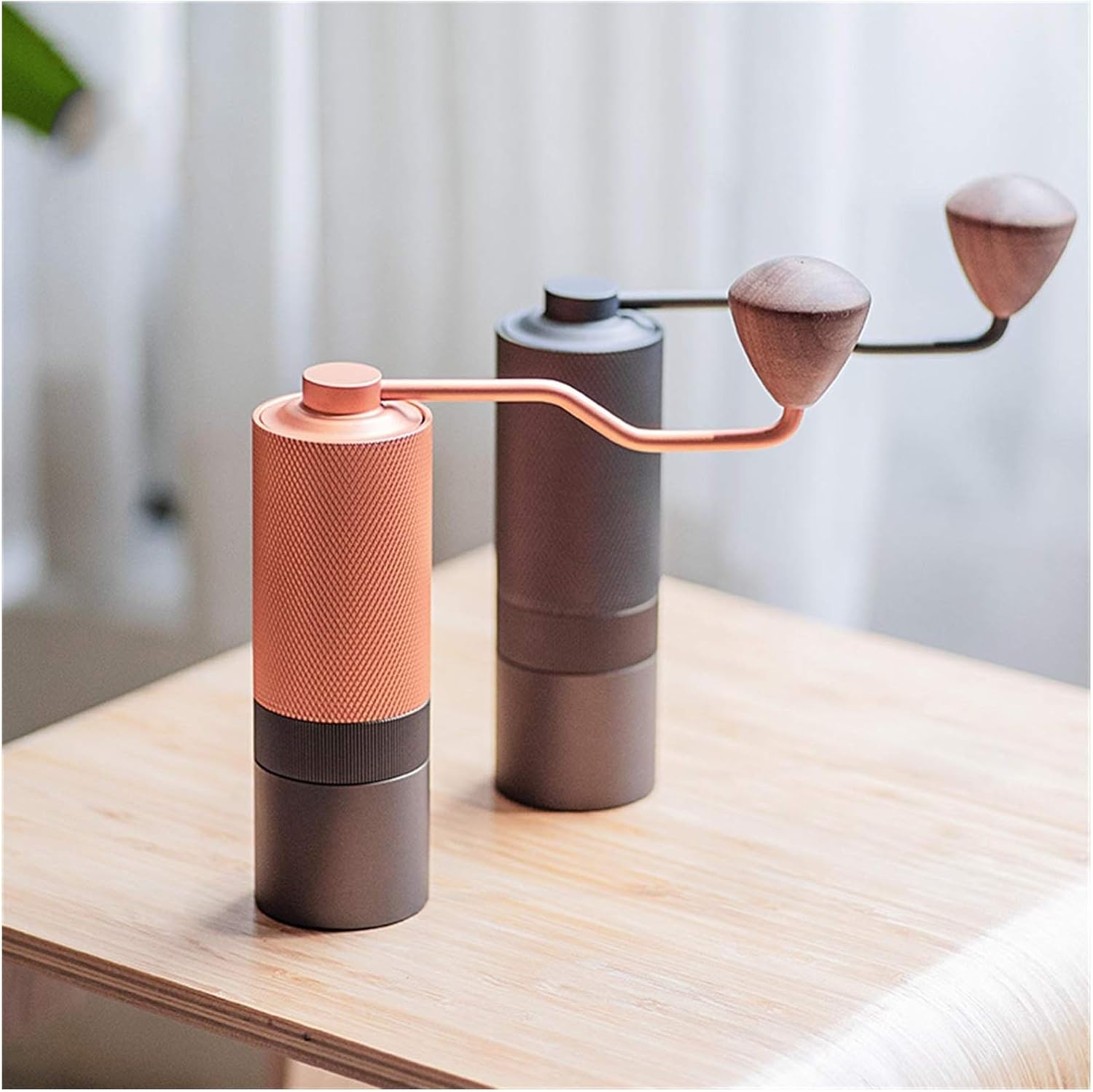 Hand Coffee Grinders, Coffee Bean Grinder, Hand Crank Grinder, Manual Grinding Core (Color : Rose Gold) (Deep Space Grey and Rose Gold)