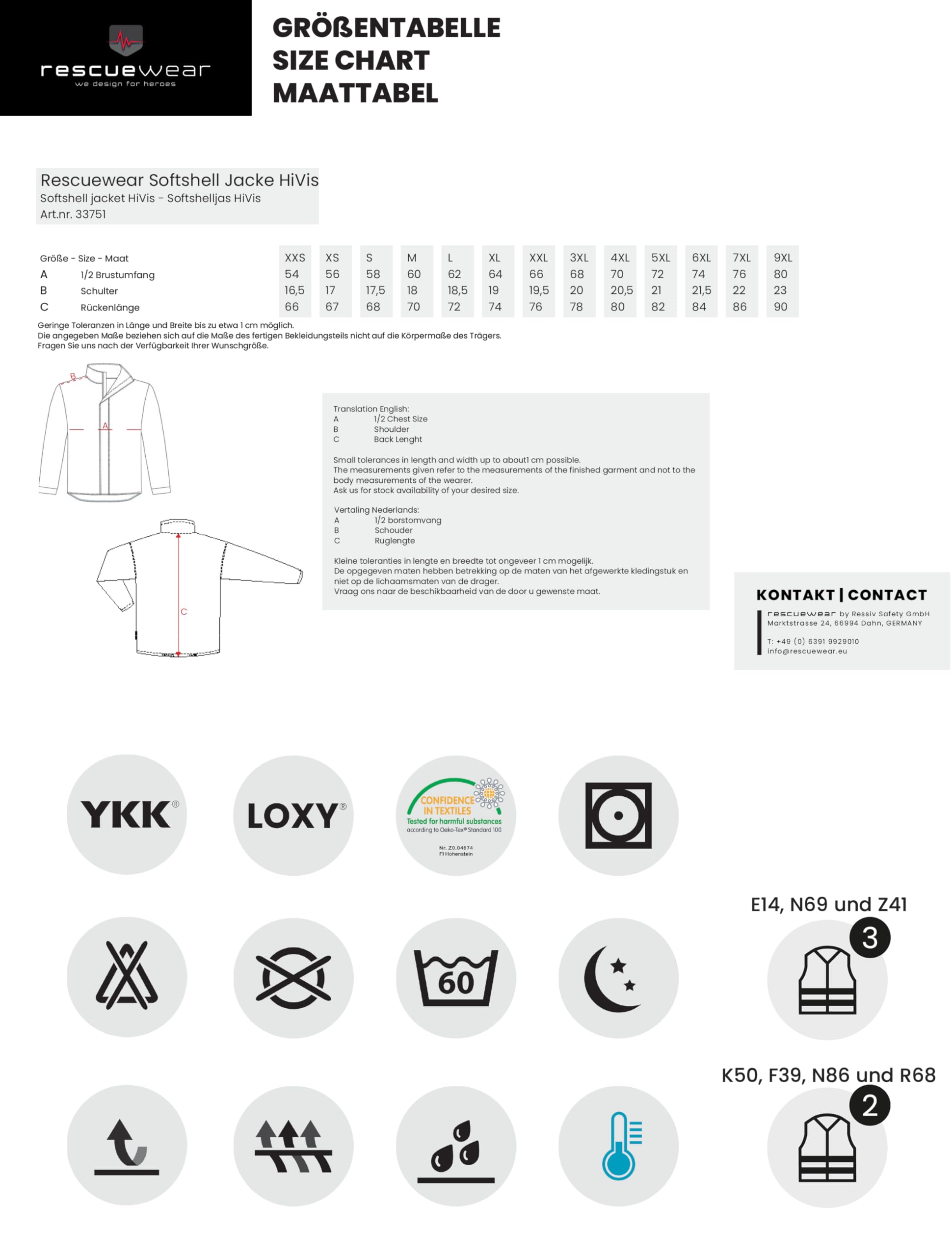 Softshell-Jacke 33751 HiVis – Arbeitsjacke mit Stretch Reflexstreifen, abnehmbaren Ärmeln, Ausweishalter & Zip-in-Funktion für Midi-Parka 33852 – winddicht und wasserabweisend