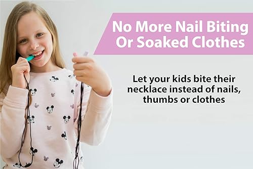 Miniatura 5 de Crayon Sensory Necklace Set – Best for Autism, Biting and Teething Kids – Perfectly Textured Silicone Chewy Toy - Chewing Pendant for Boys & Girls