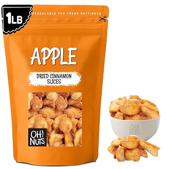 Oh! Nuts Dried Cinnamon Apple 1lb - Apple Slices, Dehydrated, Bulk