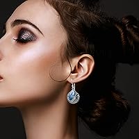 Vista 2 de Veracity Jewelry - Aretes de plata de ley con piedras preciosas para mujeres y niñas, regalo para su cumpleaños, aniversario, esposa, mamá, novia