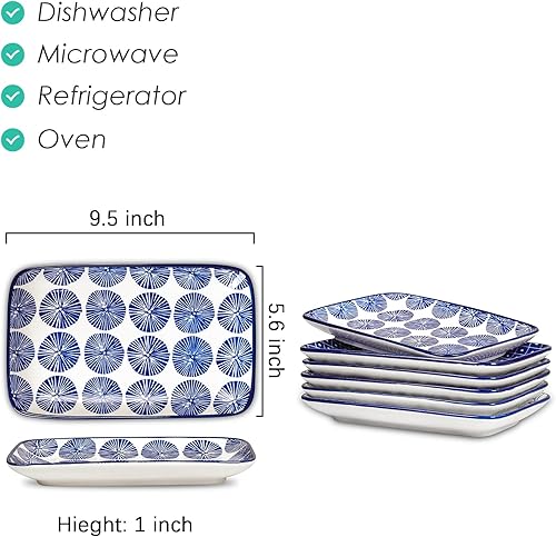 Miniatura 2 de Selamica Platos de ensalada rectangulares grandes de cerámica de 95 pulgadas platos de cena platos de postre de pasta platos y bandejas para