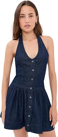Free People Womens Clean Break Denim Mini Dress