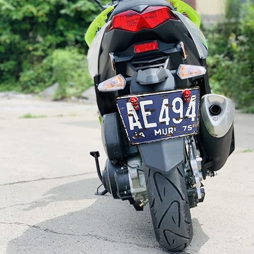 Miniatura 3 de Arenbel Kit de tuercas de montaje para placa de matrícula de motocicleta, pernos de marco de etiqueta de automóvil, tornillos de calavera, kit de