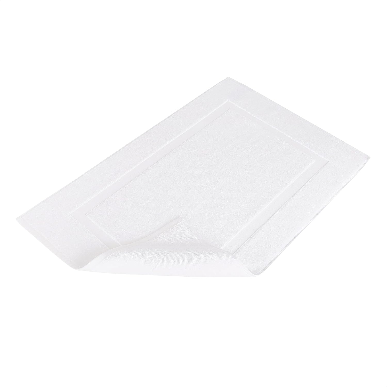  Basics Banded Bathroom Bath Rug Mat - 20 x 31 Inch, Bright White : Home & Kitchen