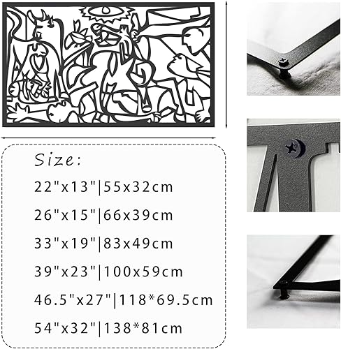 Vista 3 de Picasso Guernica Metal Wall Art, Extra Large Wall Decor, Pablo Picasso Wall Art, Guernica Wall Art, Framed Wall Art, Metal Hanging Art, Modern Wall