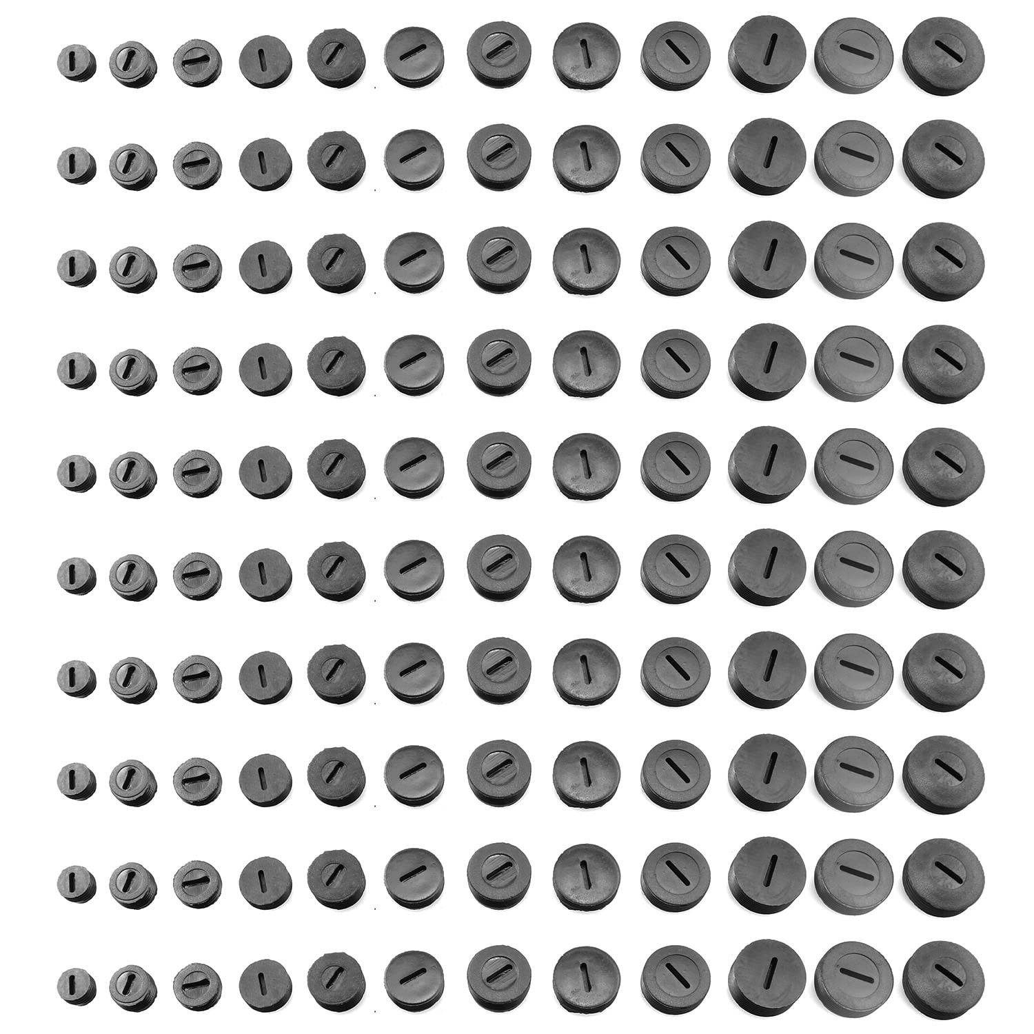 Carbon Brush Cover TAODAN 24PCS 12Size Black Plastic Carbon Brush Holder Caps with Slotted Connectors for Hammer Grinder Electric Power Tool, Motor Brush Cover