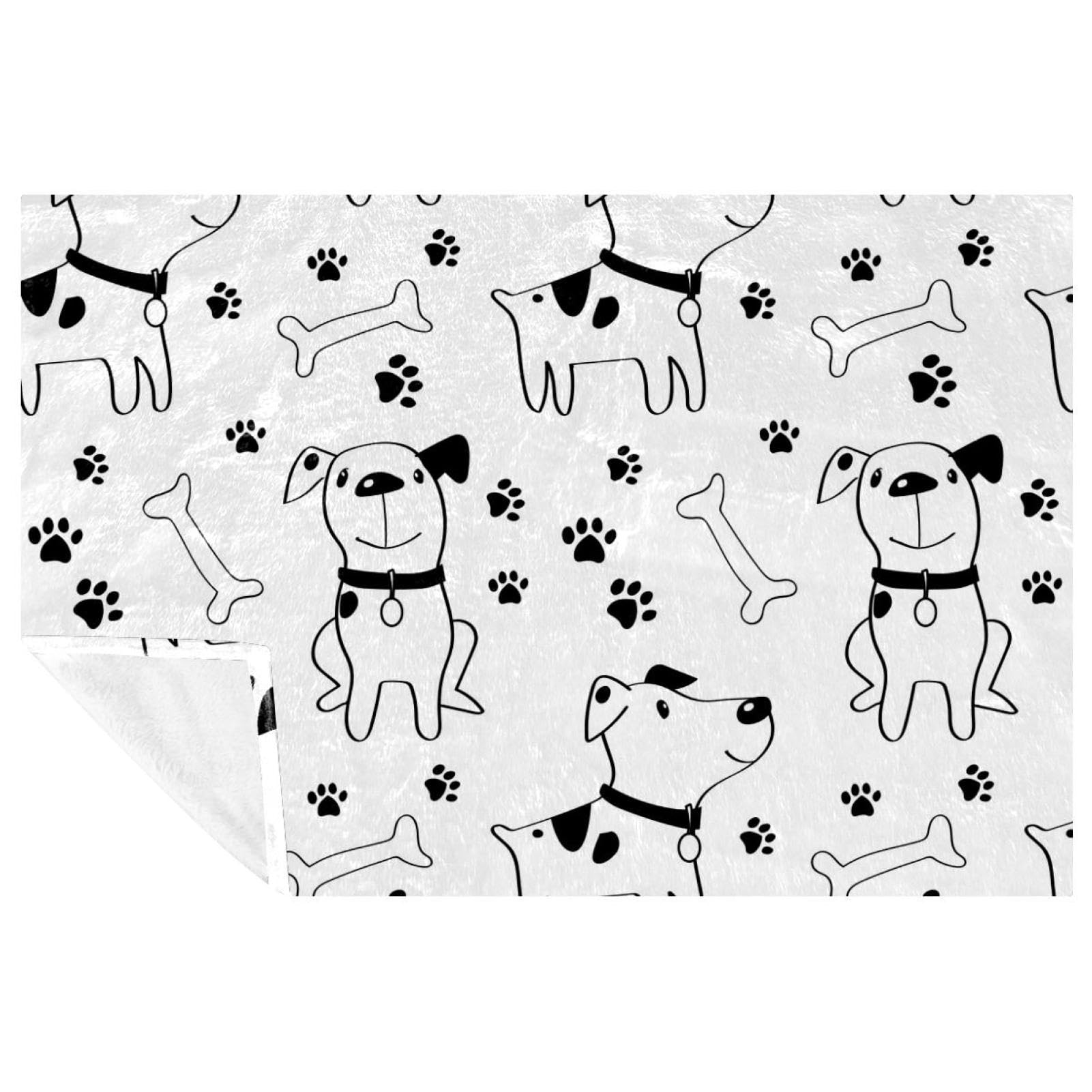 Couverture lit douce contre le froid motif chiens 150x100 anti-courants d'air