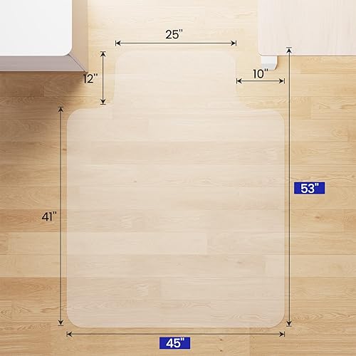 Vista 10 de Delamu Tapete para silla de oficina para suelo de madera dura, 36 x 48 pulgadas, tapete transparente para sillas rodantes, protector de suelo