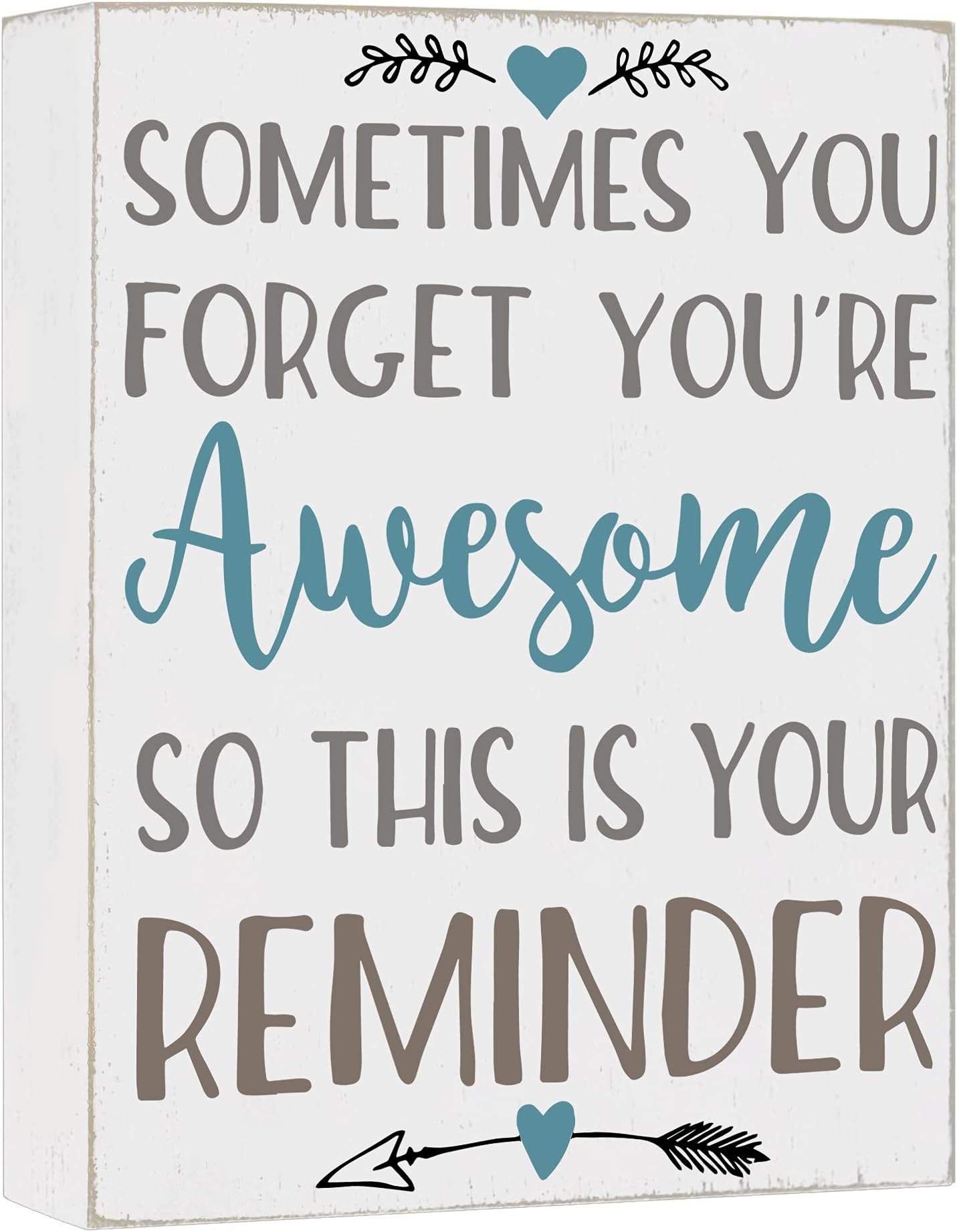 Cocomong Modern Farmhouse Decorations for Living Room, Sometimes You Forget You are Awesome, Inspirational Gifts, Housewarming Gifts for Women, Inspirational Wall Art Shelf Decor, House Decor Sign 6x8