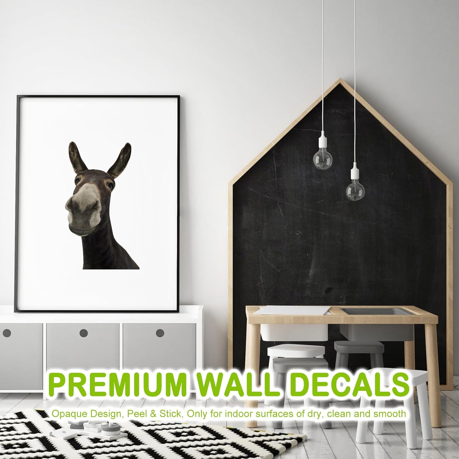 Funny Donkey Wall Decals Peel and Stick Cute Donkey Window Stickers Removable Vinyl Wall Stickers Farmhouse Decor Weird Gifts for Friends