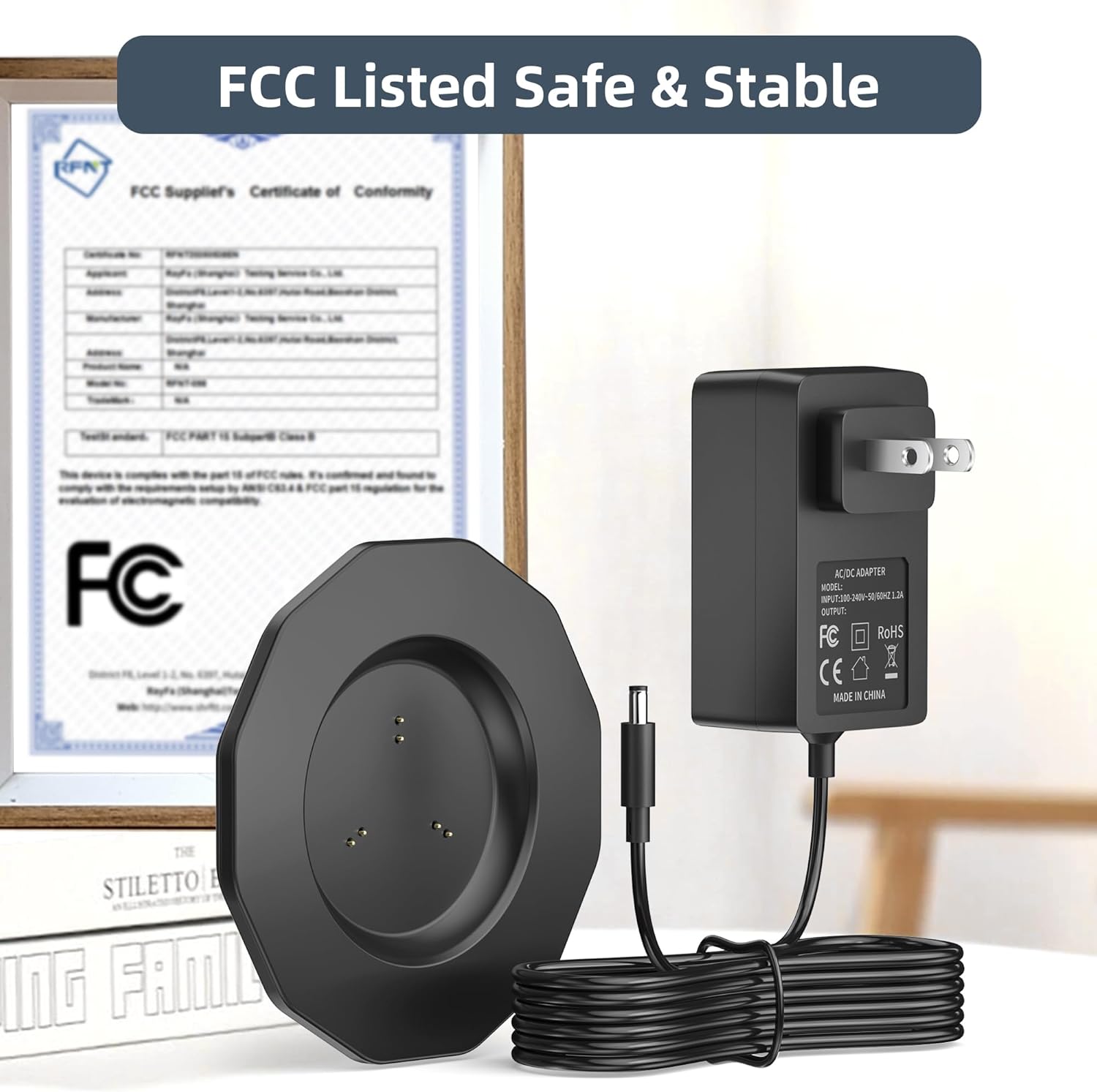 Charging Coaster 2 Compatible with Emb-er Mug 2 & 1, Charger for Cordless Coffee Cup Warmer, Temperature Control Smart Mug2 Power Cord