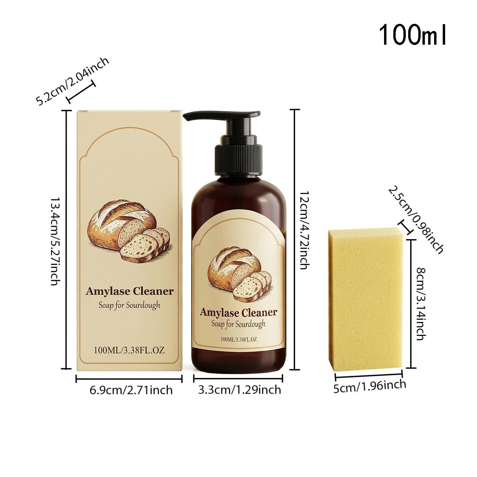Dough Dissolver, Fast-Acting Dissolving Cleaner, 8 x 5 x 2,5 cm Break Down Dough Dishes Liquid, Professional Enzyme Formula, Clear Liquid with Scent, Cleaner for Baking Sheets and Whisks