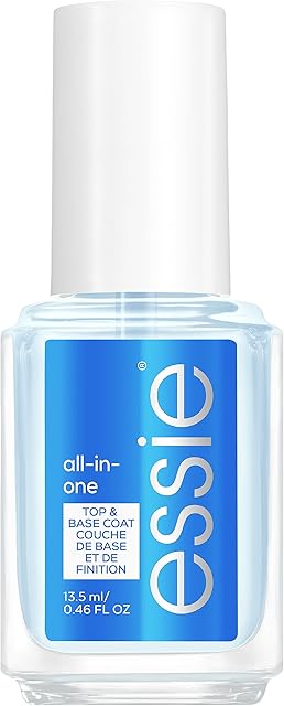 Essie Base/Top Coat all-in-one z olejkiem arganowym, lakierem podkładowym i lakierem wierzchnim, moc i połysk, przezroczysty, 13,5 ml