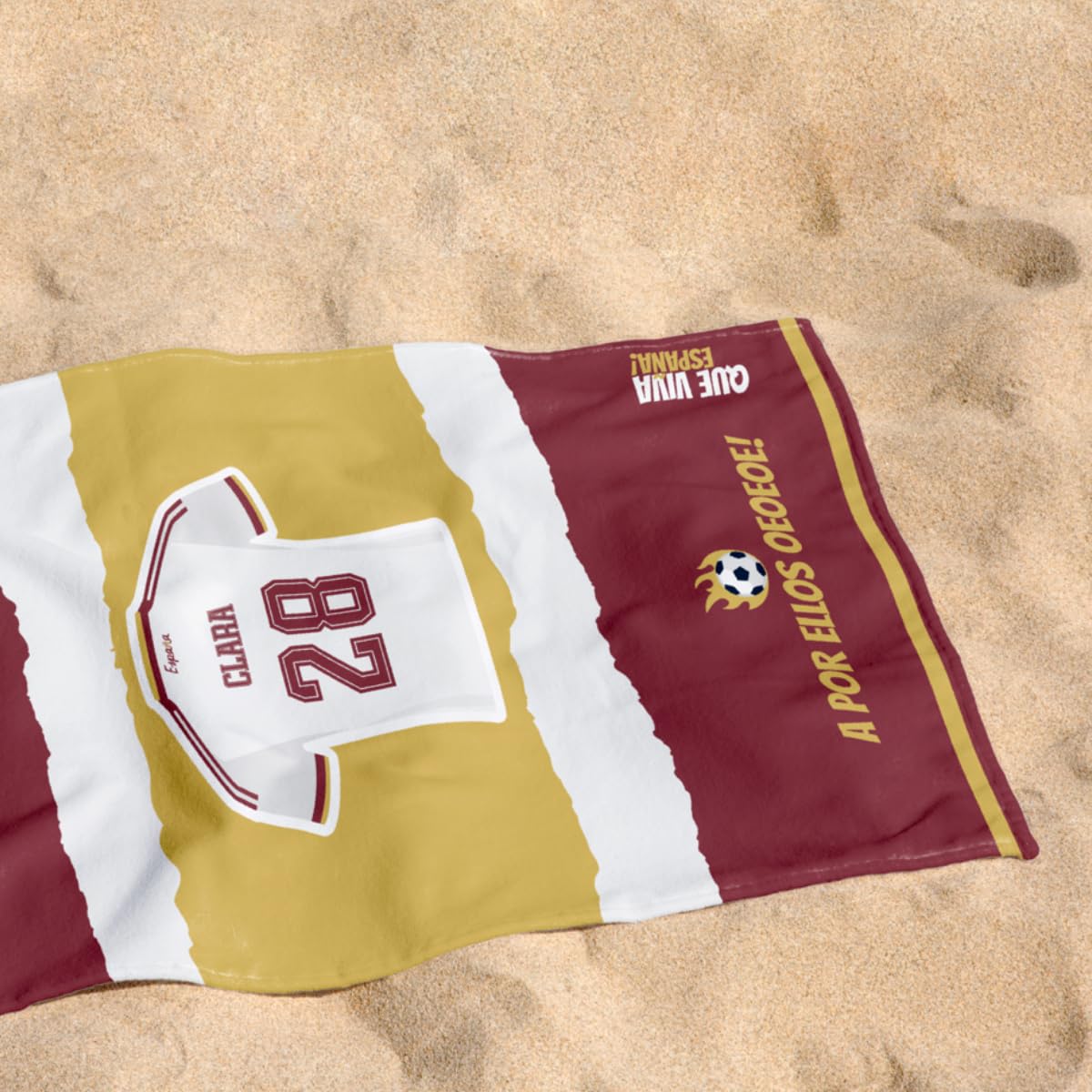 Toalla Personalizada Selección Española Mundial 2026 con Nombre y Número Camiseta España Regalo Original 70x140