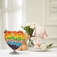 Vista 8 de Operitacx Botella de cristal con forma de corazón con tapa de corcho, estrella de origami, contenedor de vidrio decorativo de 7.5 pulgadas, jarrón