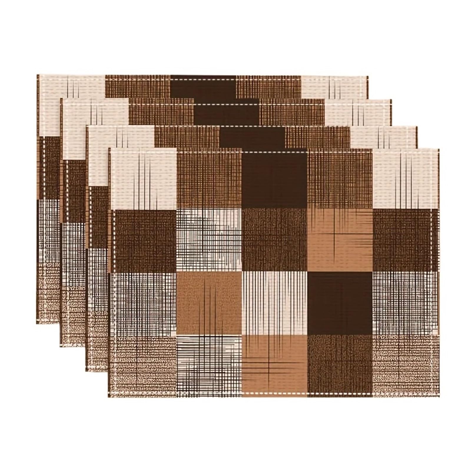 Napperons de table imperméables en lin marron 4 pièces 30x40cm pour salle à manger