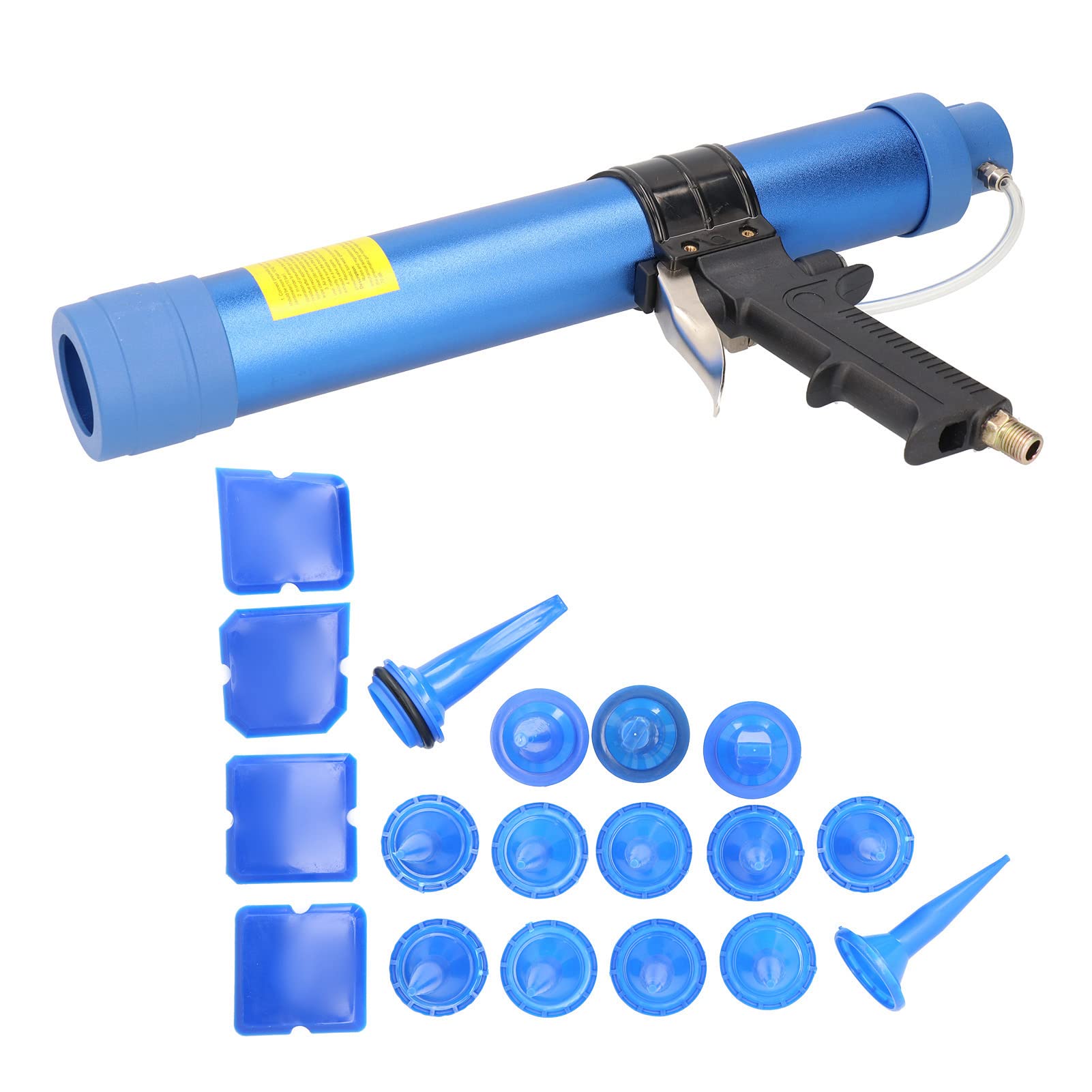 Pneumatyczny Pistolet do Klejenia Szkła, Pistolet do Uszczelniania Aluminium 500 Ml 6 Barów z Szybkim Wylotem, Równomiernym Wyjściem, ergonomiczną konstrukcją Uszczelniania Okien