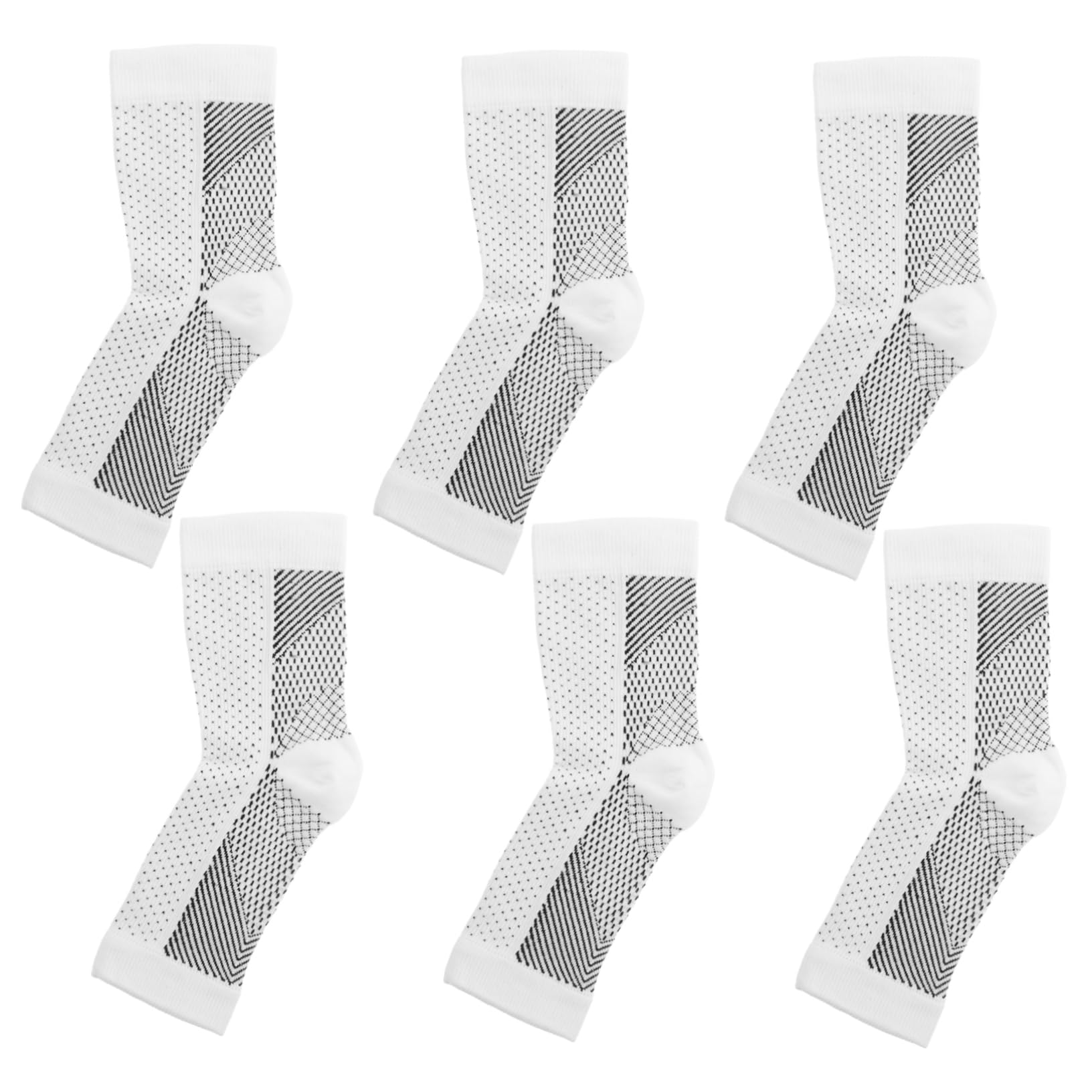 Hemoton Running Compression Socks for Men 3 Pairs High Elastic Ankle Brace for Basketball and Cycling
