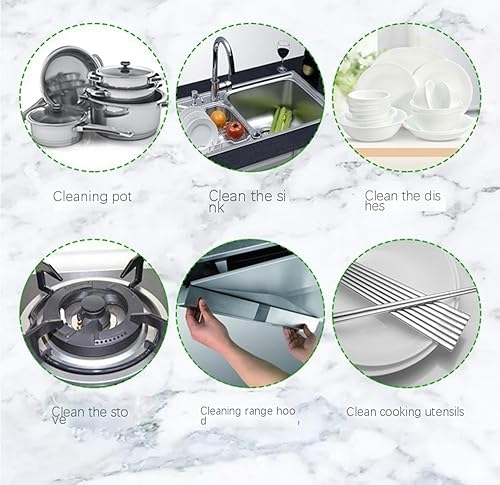 Miniatura 8 de Dispensador de jabón para platos de cocina y soporte de esponja. Dispensador de jabón para lavar platos con un empuje suave de 13 onzas (esponja