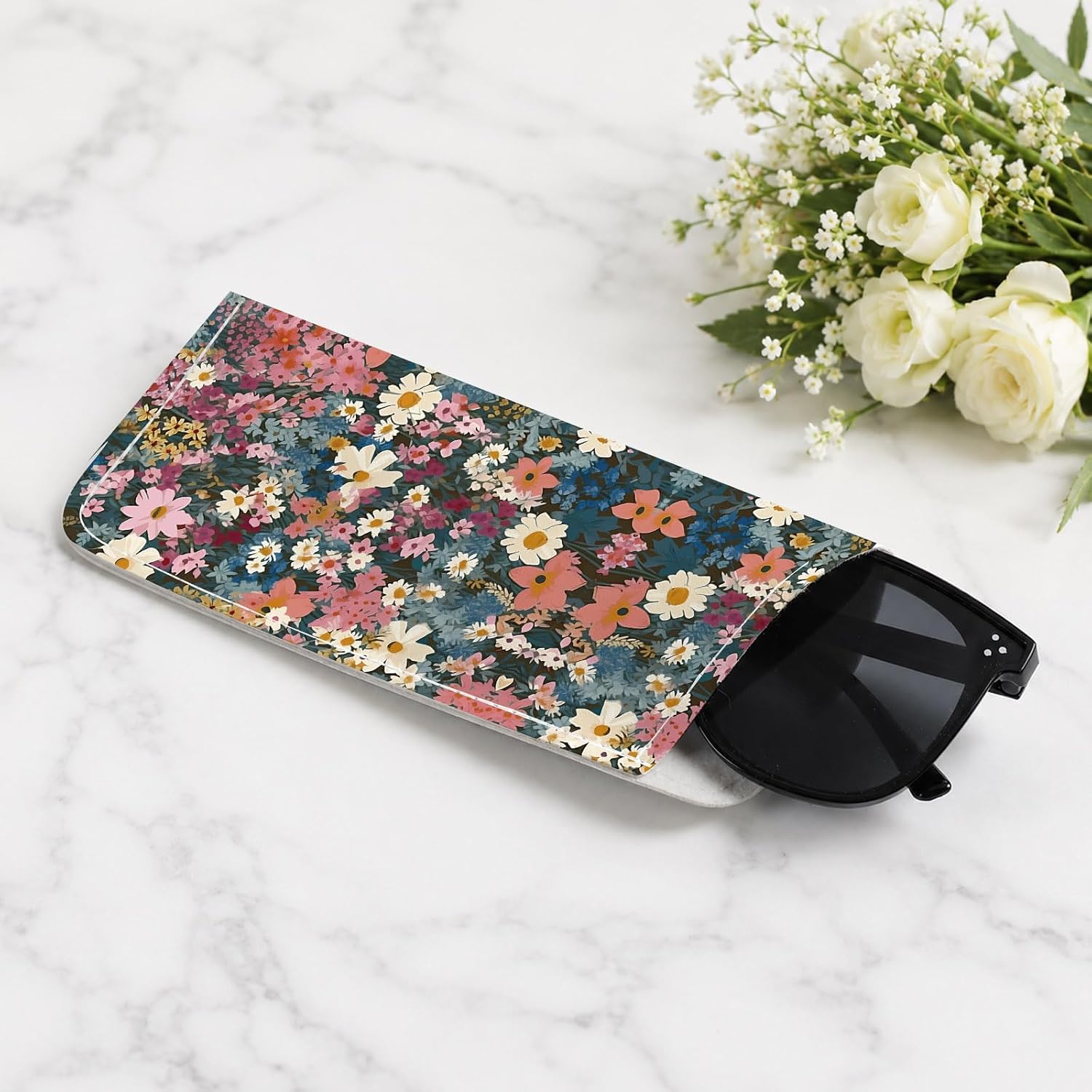 3 Pack Soft PU Leather Eyeglass Cases, Glasses Case Portable Slim Eyeglasses Pouch Sunglasses Pouch for Women Men image 4