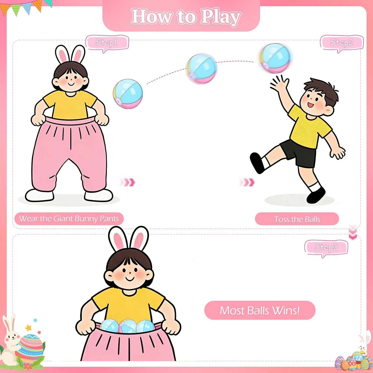 Easter Games for Kids–Funny Active Bunny Pants Tossing Game, Outdoor Easter Party Game, Perfect Yard & Classroom Group Game, Ages 4–8