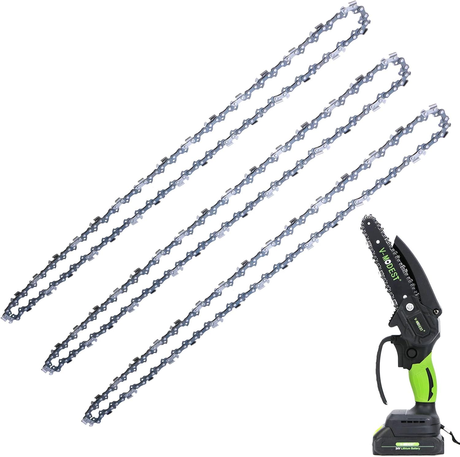 VMODEST 3Pack 6 Inch Chainsaw Chains .043" Gauge, 1/4" LP