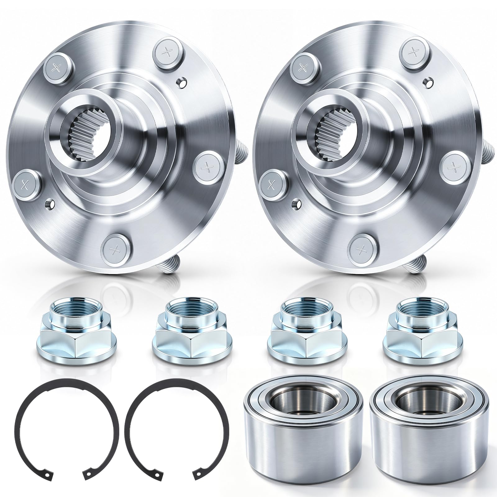 TIMEPAL Pair of Front Wheel Hub Bearing Assembly for Honda Civic 1.3L 1.8L 2006-2011 Left and Right